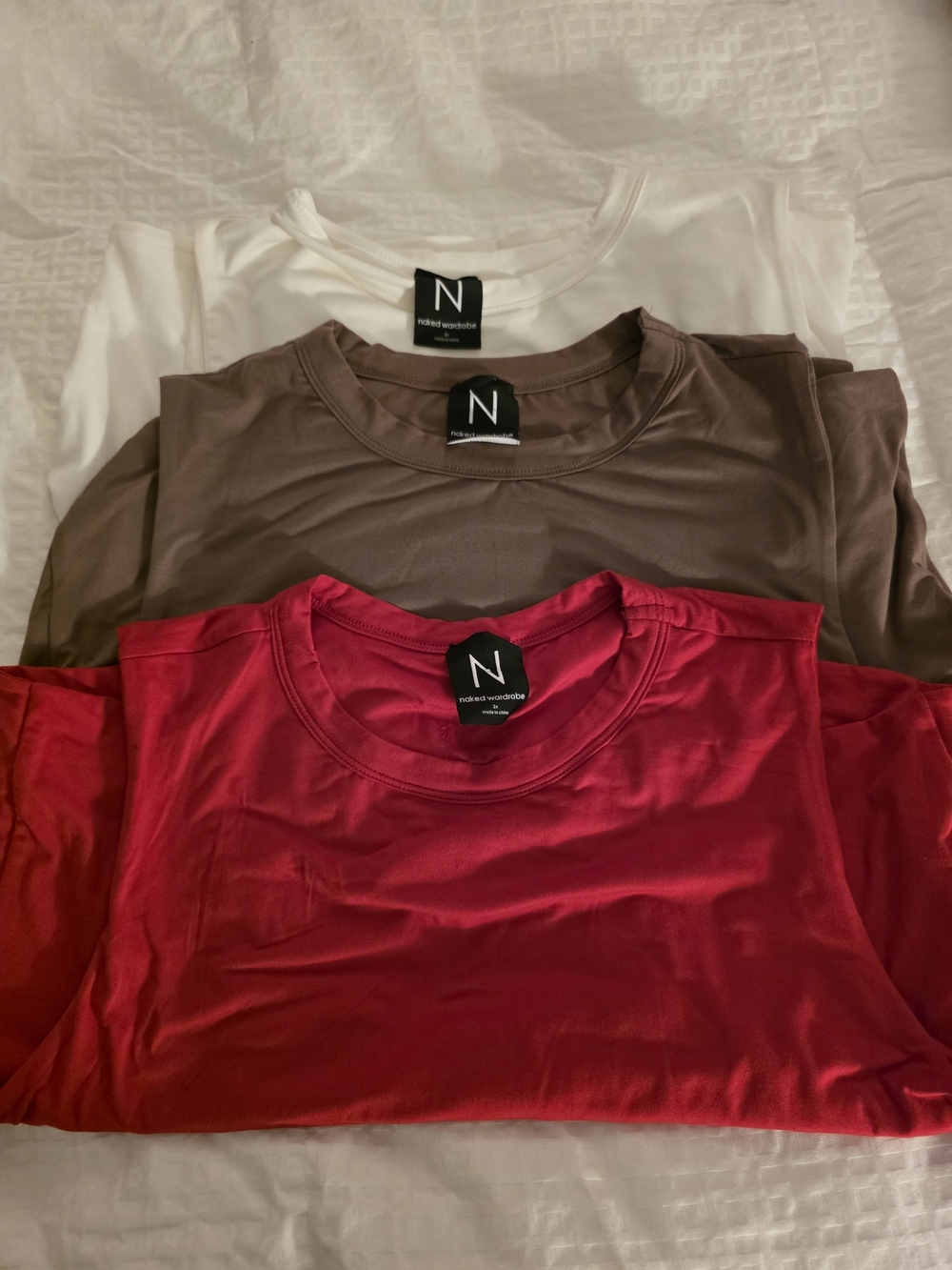 Naked Wardrobe Sleeveless  Tanks - Brown/Red/White 2XL